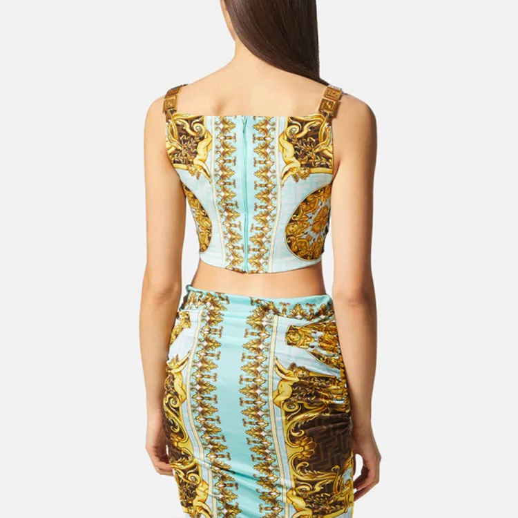 Fendi X VERSACE Strapless Tops Women's Multicolor-2