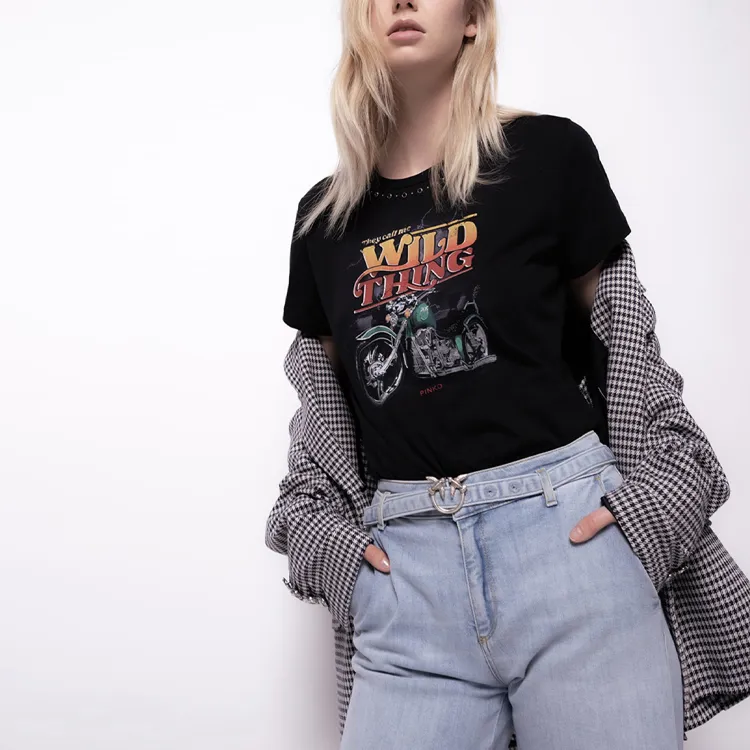 PINKO Graphic Printed Crewneck T-Shirt-2
