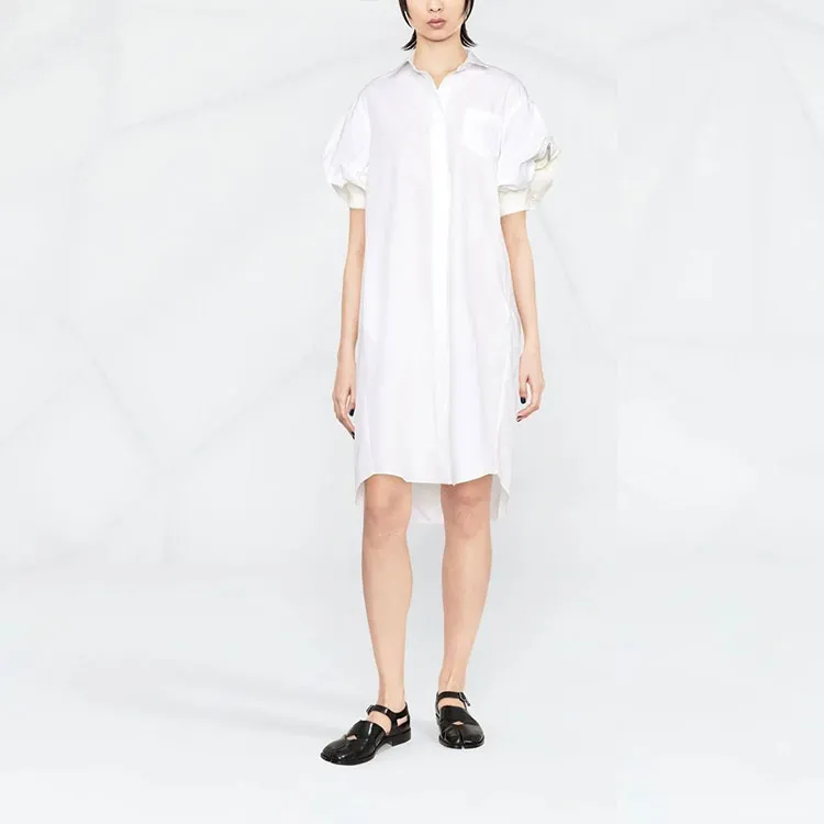 Sacai Puff-sleeve Poplin Minidress-1