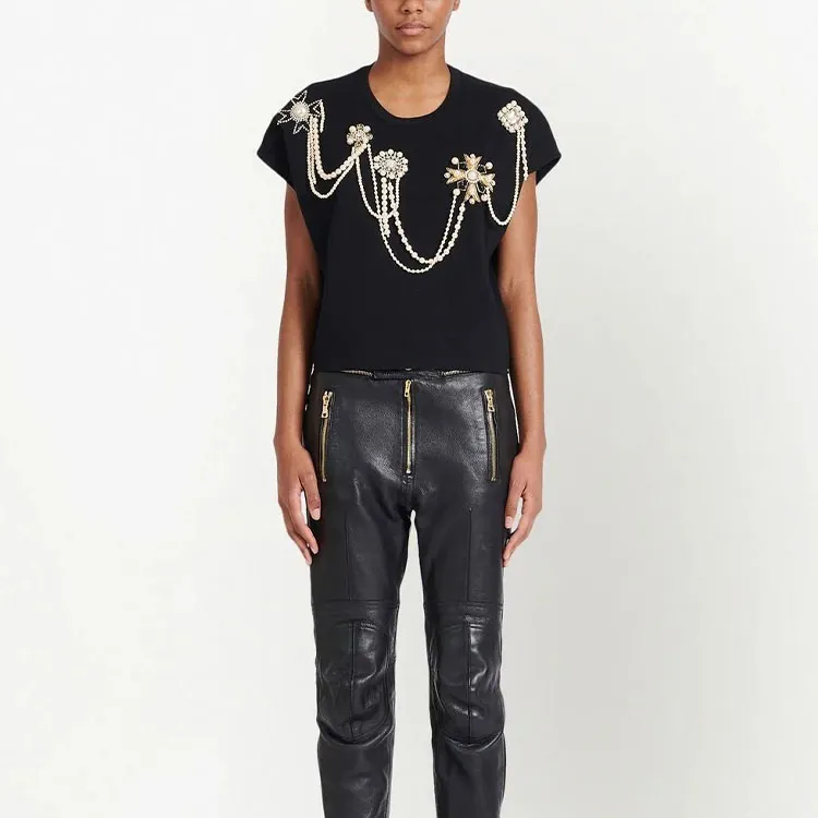 BALMAIN T Shirts Women's Black-2