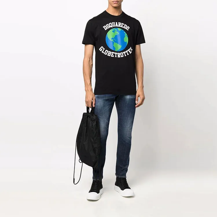 DSQUARED 2 Globetrotter Printed Crewneck T-Shirt-1