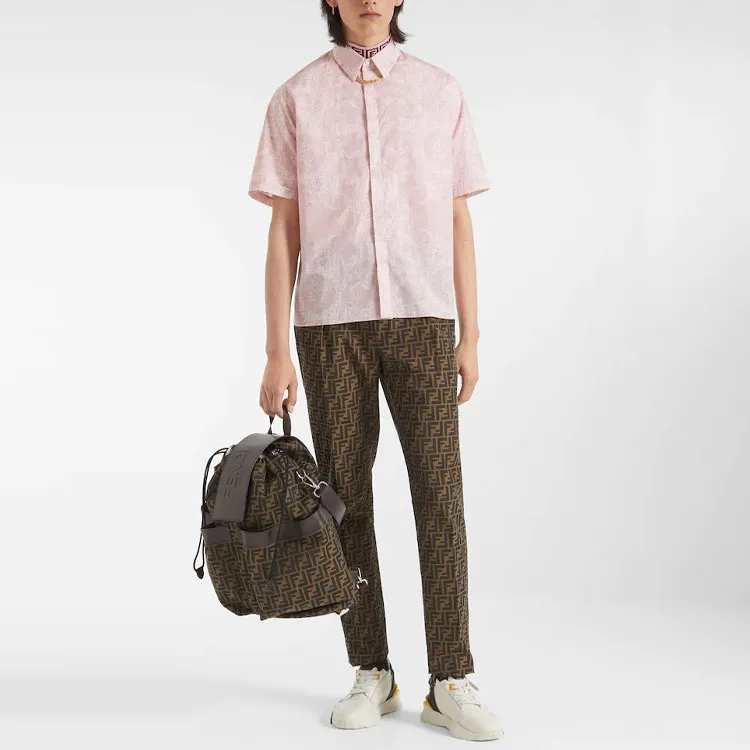 Versace X FENDI X VERSACE Shirts Men Pink-2