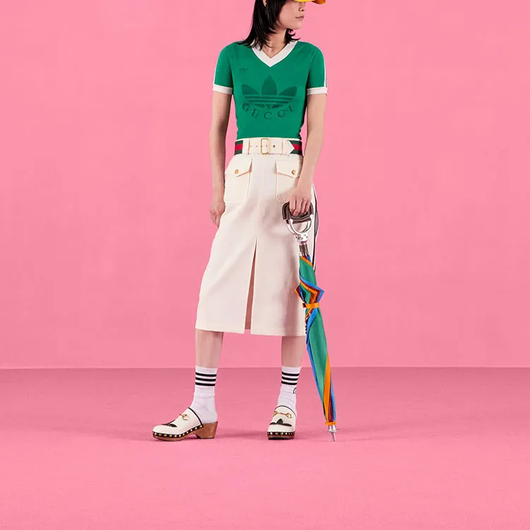 GUCCI x Adidas Originals T Shirt Unisex Green-1