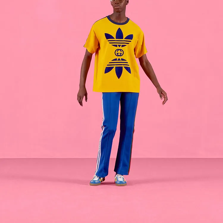 GUCCI X Adidas Originals SS22 Cotton Jersey T-Shirt Yellow-1