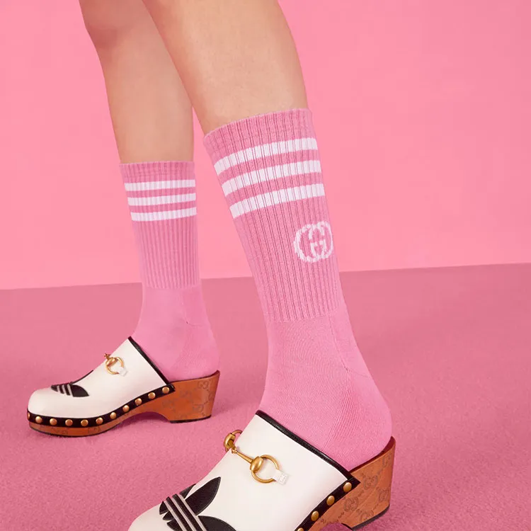 GUCCI X Adidas Ankle Socks Pink/White-2