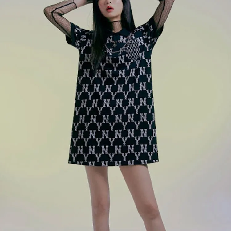 MLB Short Sleeved Dresses Women's Black-2