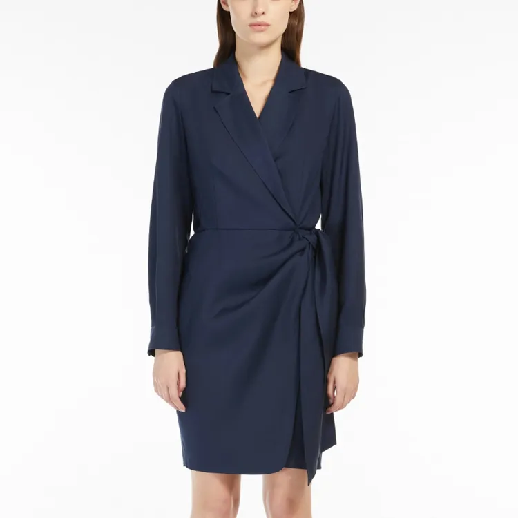 MaxMara Long Sleeved Dress Women's Blue-2