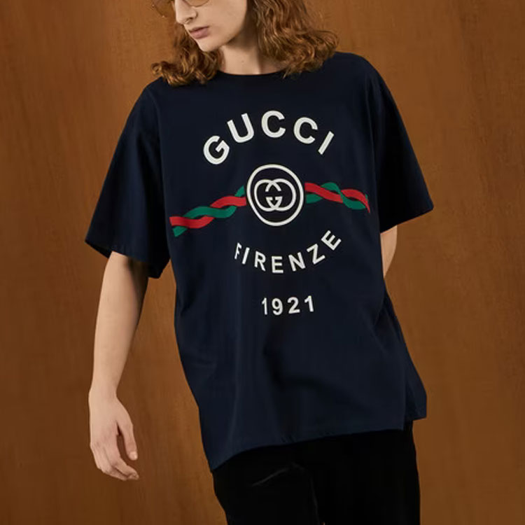GUCCI Firenze 1921 Cotton T-shirt - POIZON