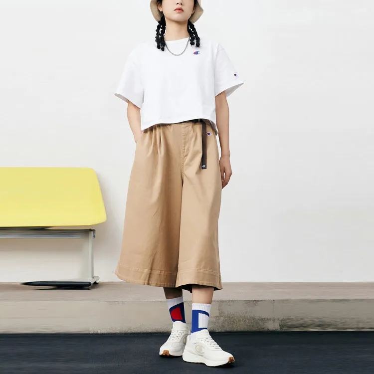 Champion Straight Moderate Sweatpants Japan Version Women's Khaki-6