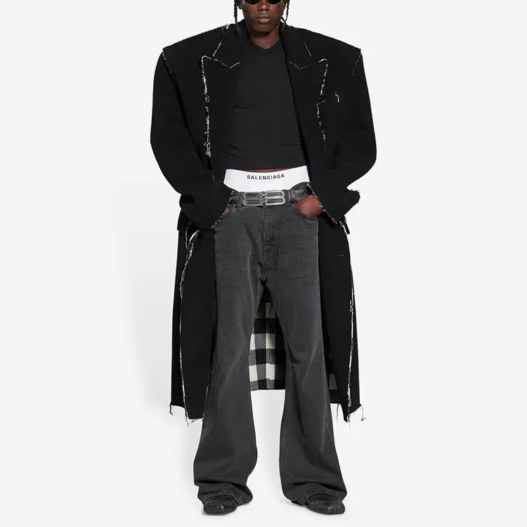 Balenciaga Double Face Check Coat-2