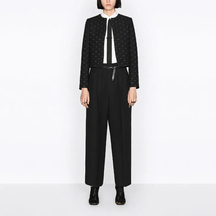 DIOR Cropped Collarless Jacket-2