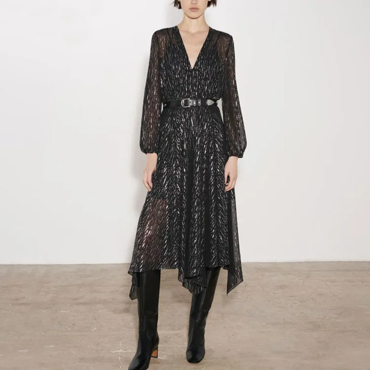 Maje Long-Sleeved Dresses Women's Black-1