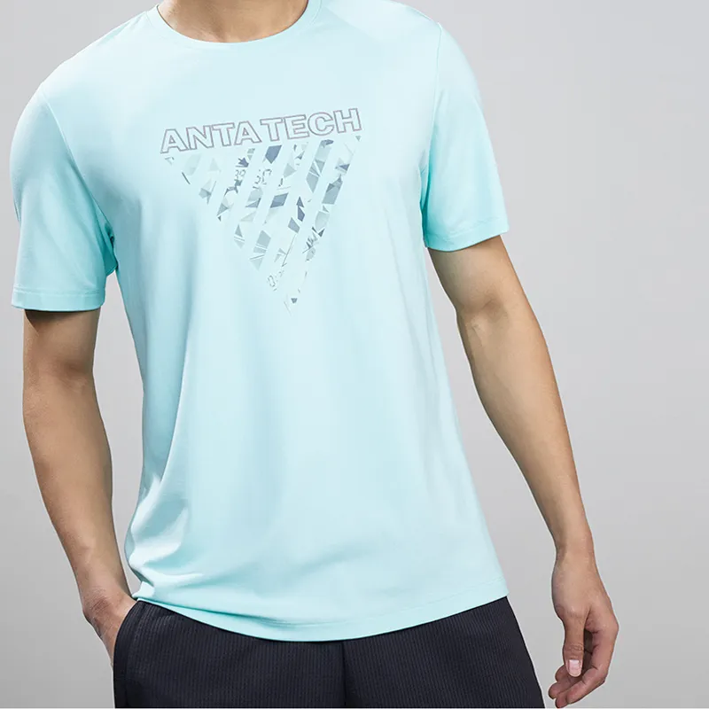 Anta SS22 T Shirt Men's Ice Blue Green-2