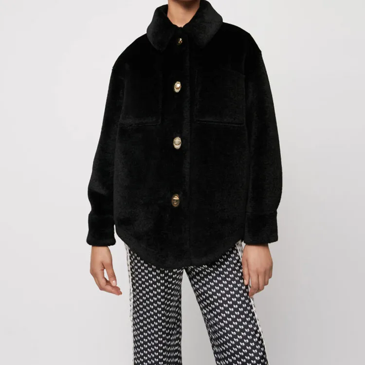 Maje Velvet Jackets Women's Black-1