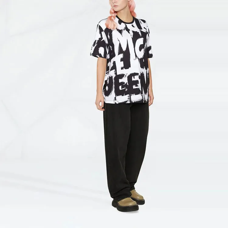 Alexander McQueen T Shirts Women's Black/White-1