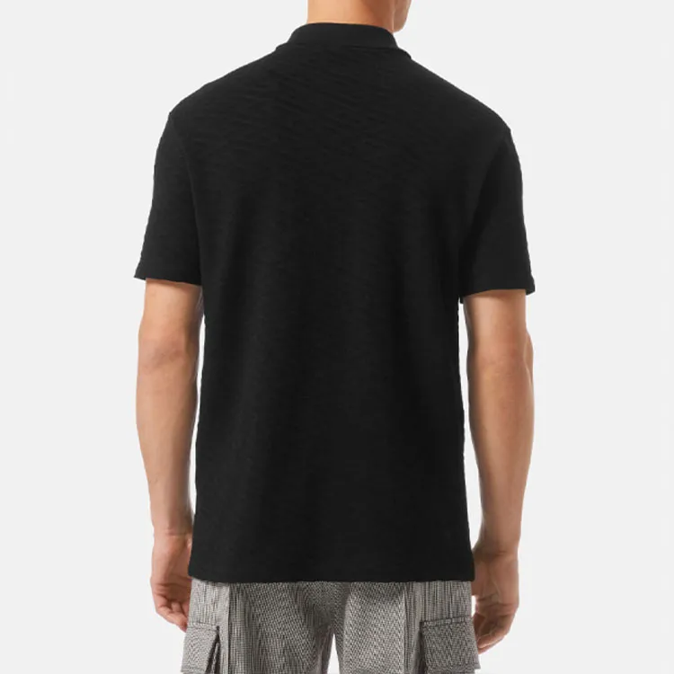VERSACE Polo Shirts Men Black-2