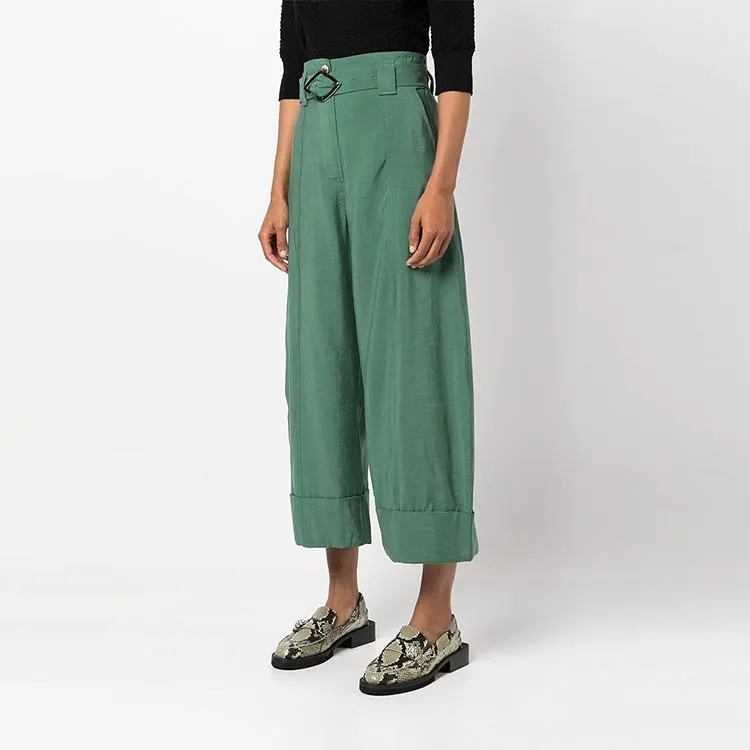 GANNI Casual Pants Women's Green-3