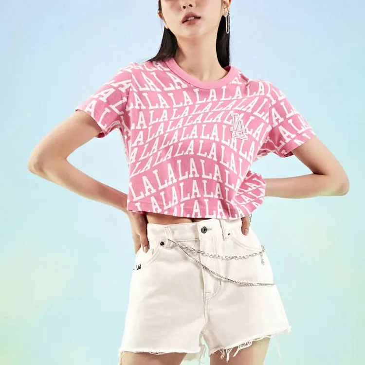 MLB Crop Tops Women's Pink-4