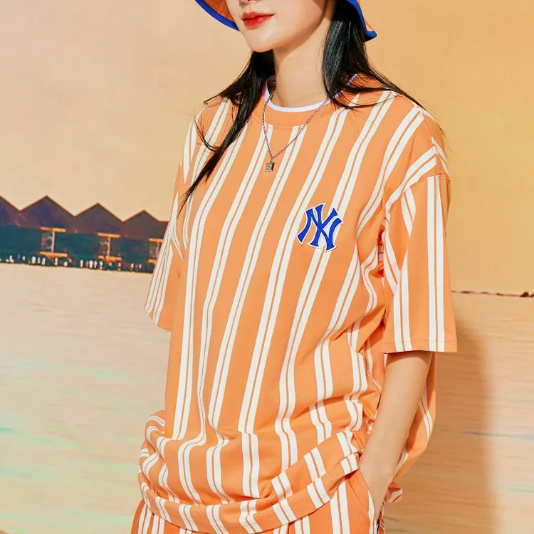 MLB Drop Shoulder Sleeve T-Shirt Unisex Orange-5