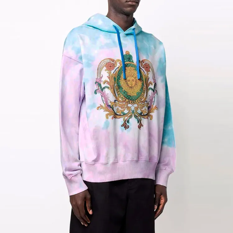 VERSACE Jeans Couture Tie Dye Barocco Printed Drawstring Hoodie-2