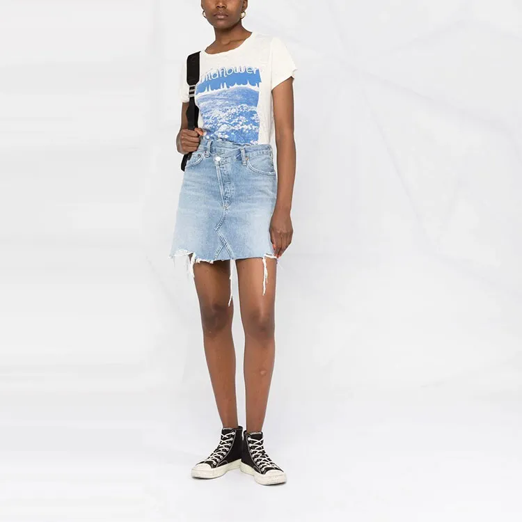 AGOLDE Denim Short Skirts Women's Blue-1