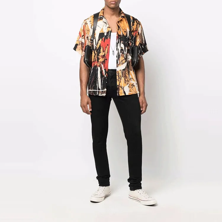 AMIRI Paint Splatter Bowling Shirt-1