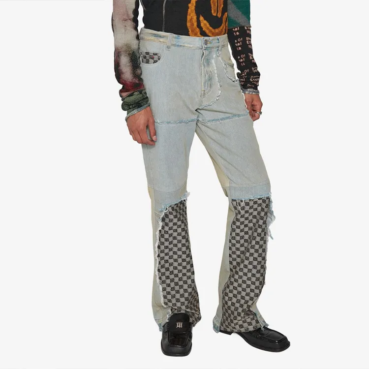 Misbhv Upcycled Monogram-patchwork Jeans-4