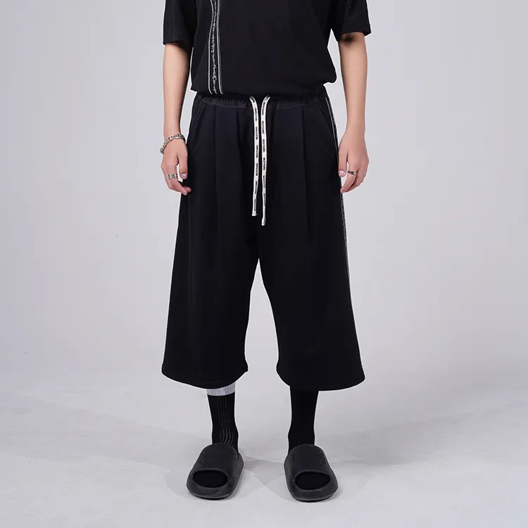 RICKYOUNG Straight Casual Pants Unisex Black-2