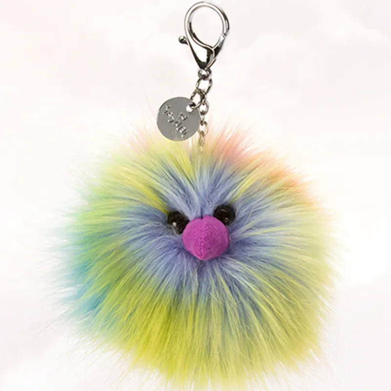 JELLYCAT Soft Collection Jellycat Other Characters Rainbow Fleece Ball Handbag Dolls Plush Pendant 6cm High-1