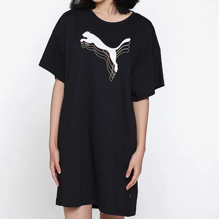 PUMA Short Sleeved Dresses Women's Black-2