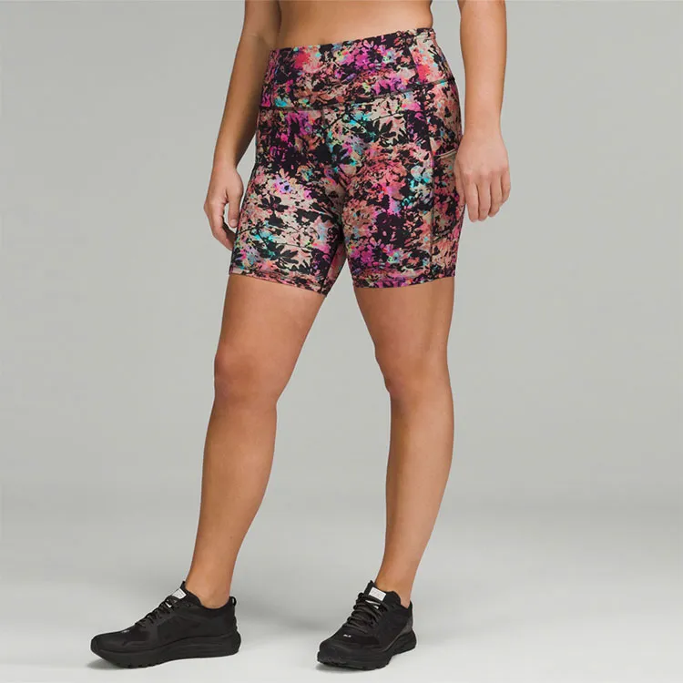 Lululemon Fast And Free Casual Shorts Women's Floral Red Multicolor-2