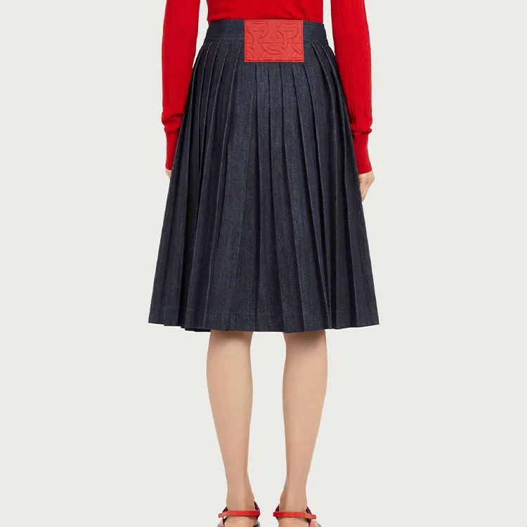 Ferragamo Denim Long Skirts Women's Blue-2