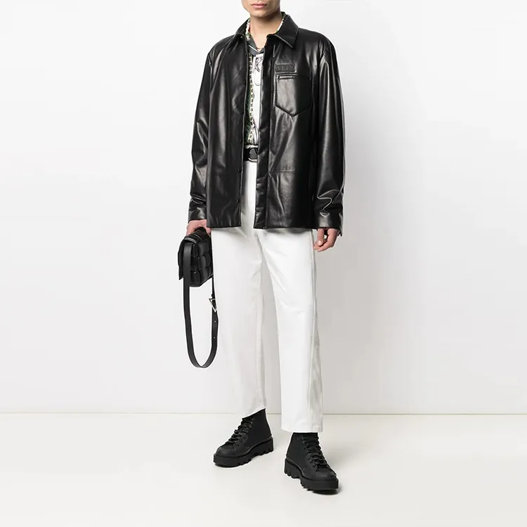 Valentino Leather Jackets Men Black-2