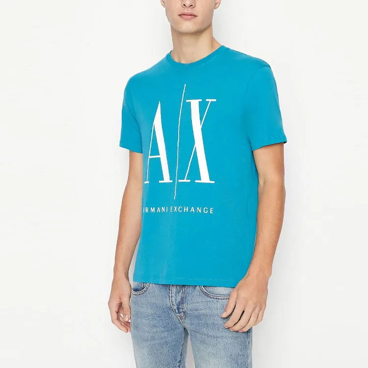 ARMANI EXCHANGE T Shirt Men's Aqua Blue-1