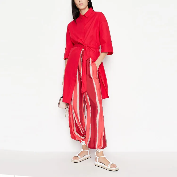 ARMANI EXCHANGEAE Short Sleeved Dress Women's Red-1