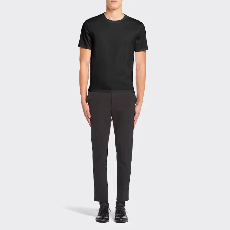 PRADA Logo embroidered Cotton T shirt-2