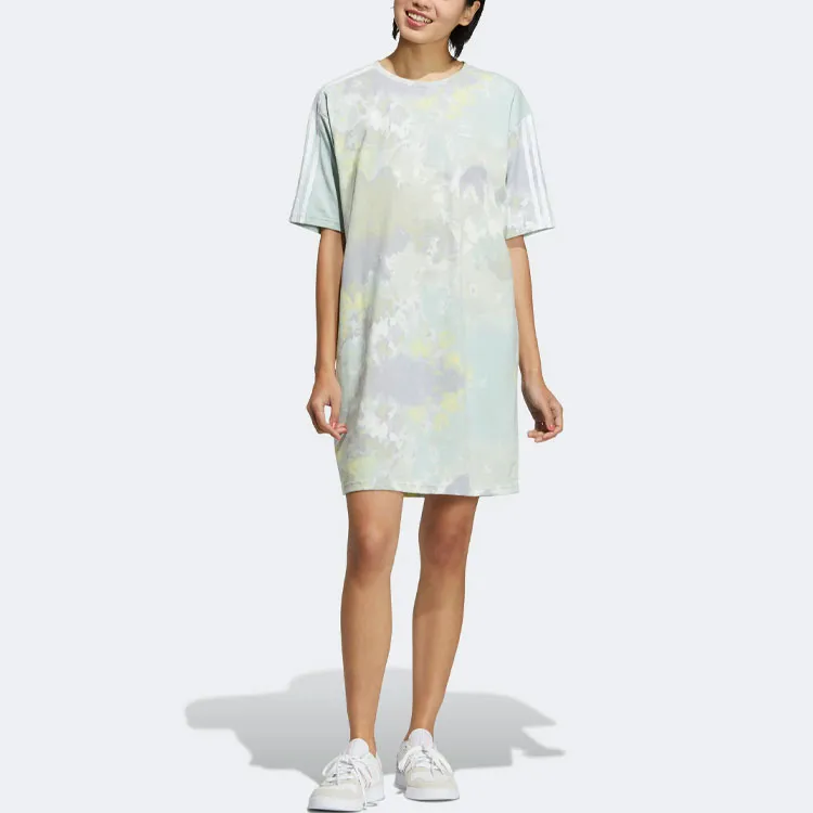Adidas Neo Short Sleeved Dresses Women's Blue-1