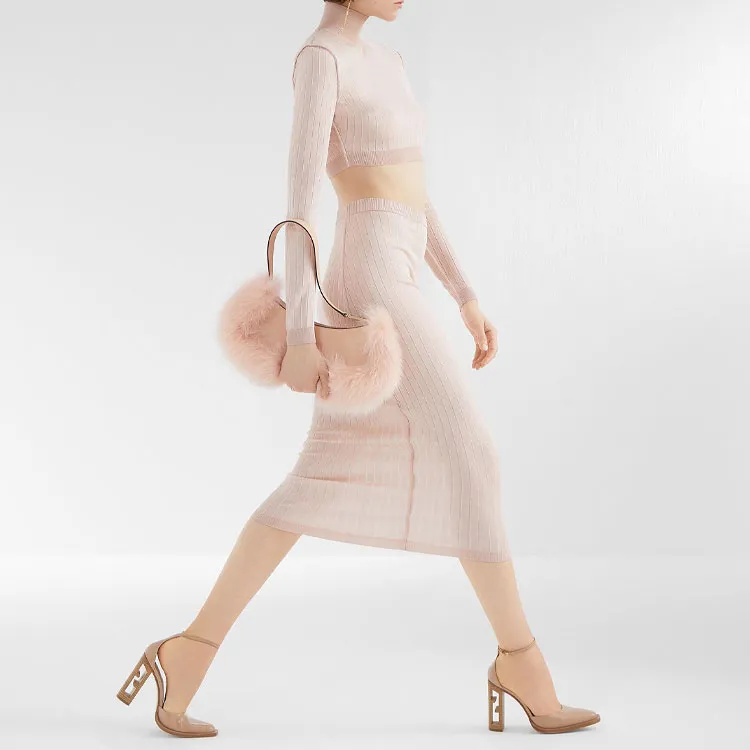 FENDI FW22 Crop Top Women's Pink-2