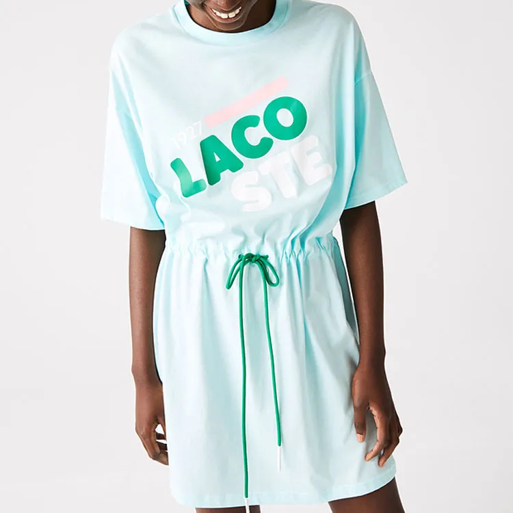 LACOSTE Short Sleeved Dresses Women's Light Blue-2