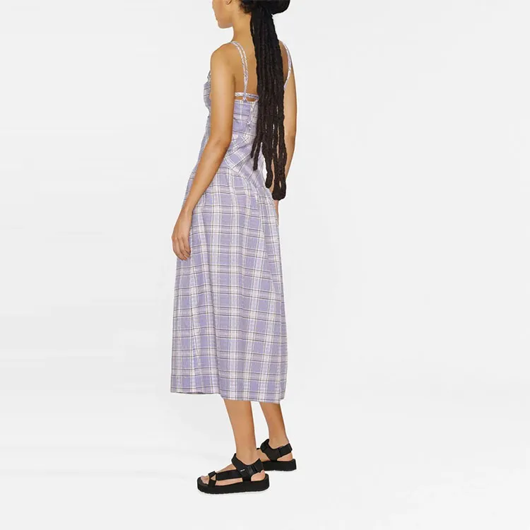 GANNI Sleeveless Dresses Women's Purple-2
