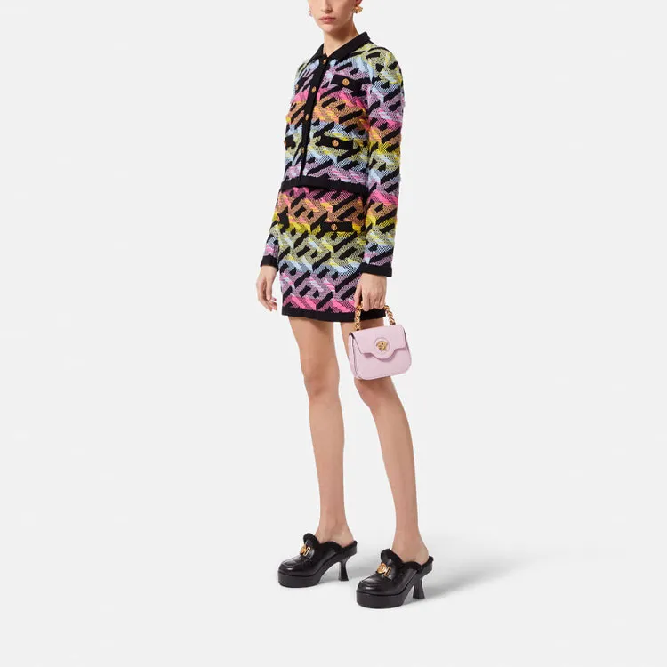 VERSACE La Greca Knit Cardigan 'Multicolor'-3