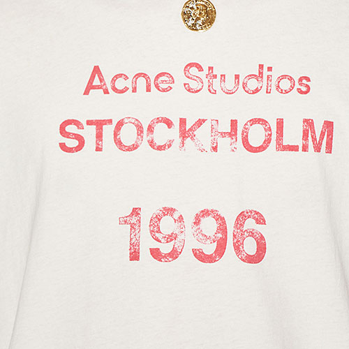 ★Acne Studios★ Stockholm stamp logo common short sleeve t- Acne Studios Stockholm 1996 Stamp T-shirt - POIZON