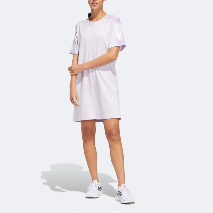 Adidas Short Sleeved Dresses Women's Light Purple-1