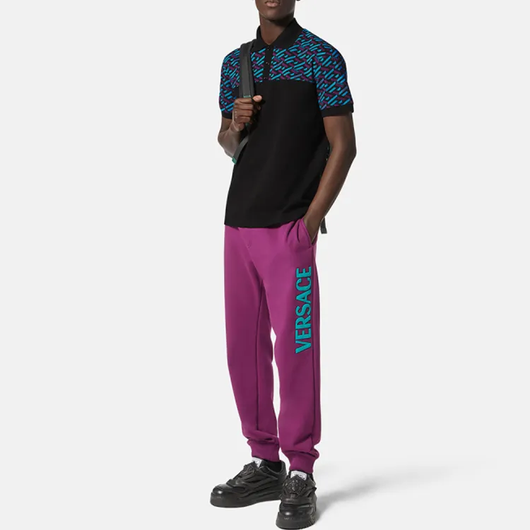 VERSACE Polo Shirts Men Black-2