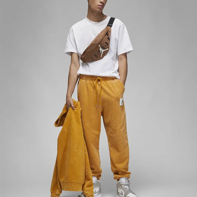 Jordan Flight Knitted Sports Pants Men's Orange-2