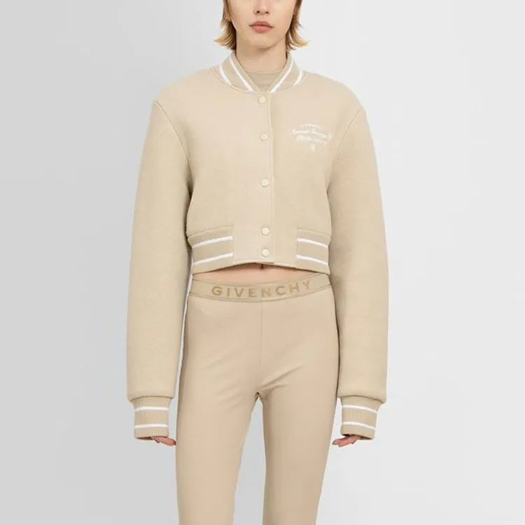 Givenchy Cropped Bomber Varsity 'Beige/White'-2