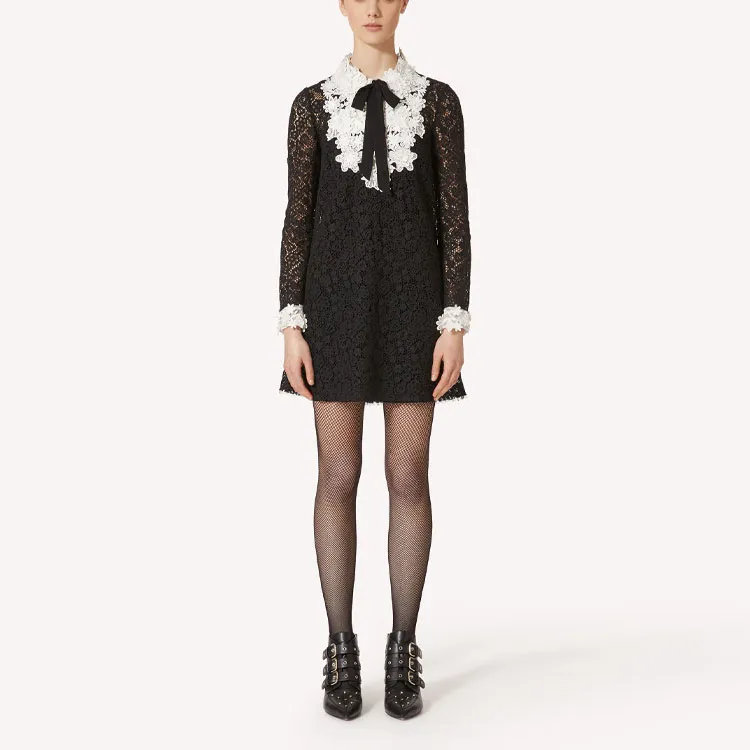 RED VALENTINO Long Sleeved Dresses Women's Black-2