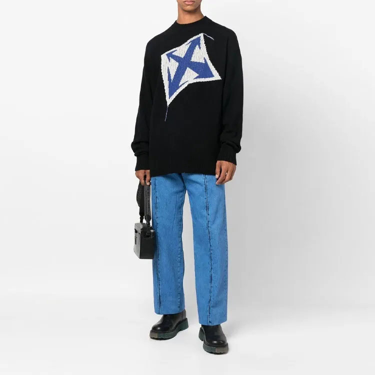 OFF WHITE Thund Arr Chunky Knit Crewneck-2