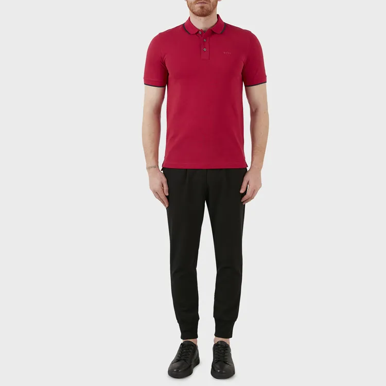HUGO BOSS Polo Shirts Men Rose Red-4