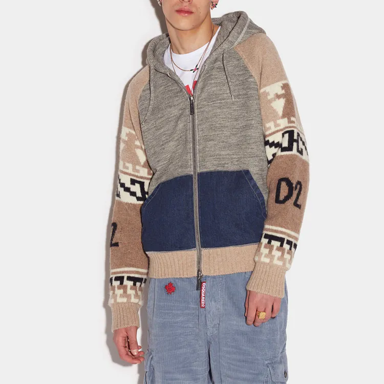 DSQUARED 2 Intarsia knit Zip up Hoodie-2
